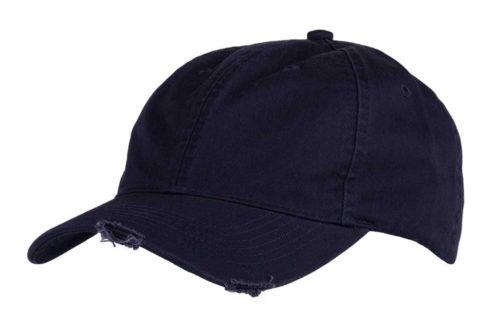 C6728 – 100% Washed Chino 6 Panel Unstructured cap with distressed detail and Velcro adjuster