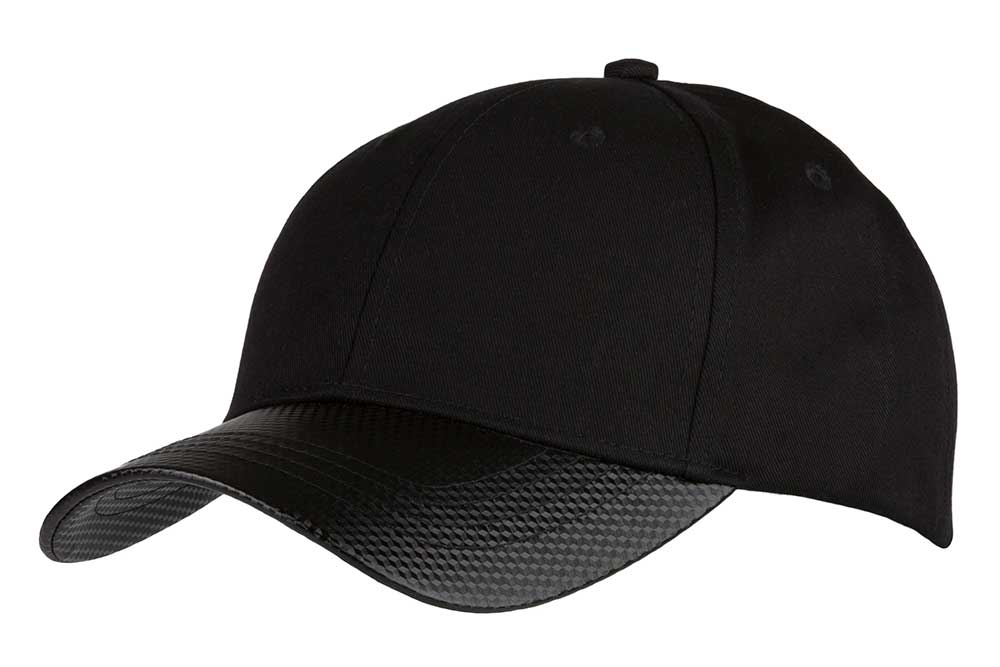 C6730 - Chino Cotton 6 Panel cap with Carbon Effect peak and