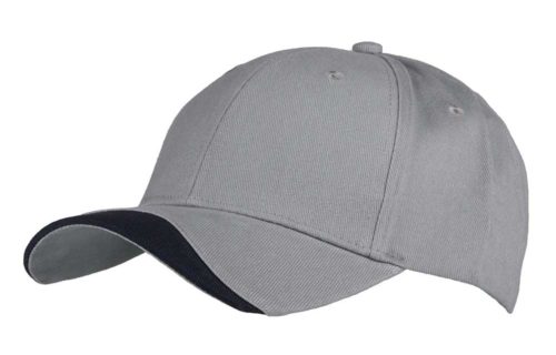 C6772 – 100% Cotton 6 Panel cap with contrasting trim to the peak with a buckle adjuster