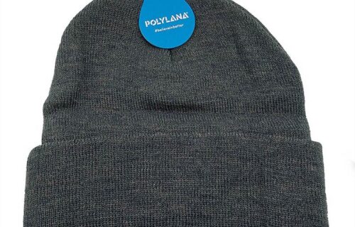 S0019 – Polylana knitted beanie with turn up.