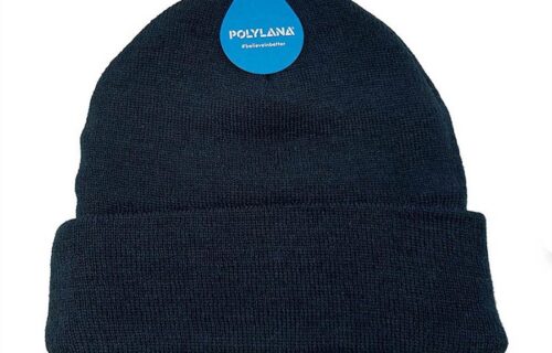 S0019 – Polylana knitted beanie with turn up.